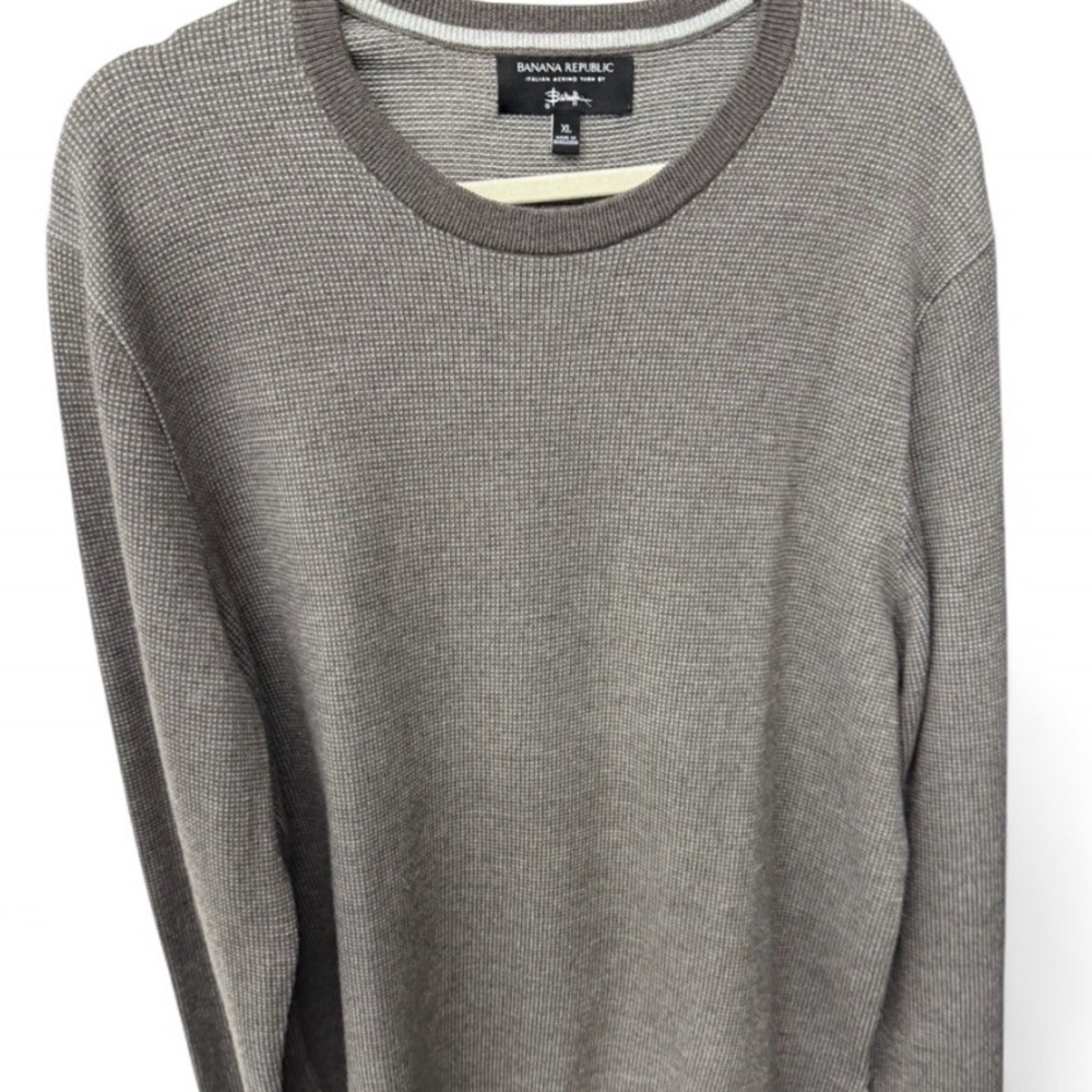 Banana Republic Italian Merino Wool Yarn by Baruffa Taupe XL Sweater
